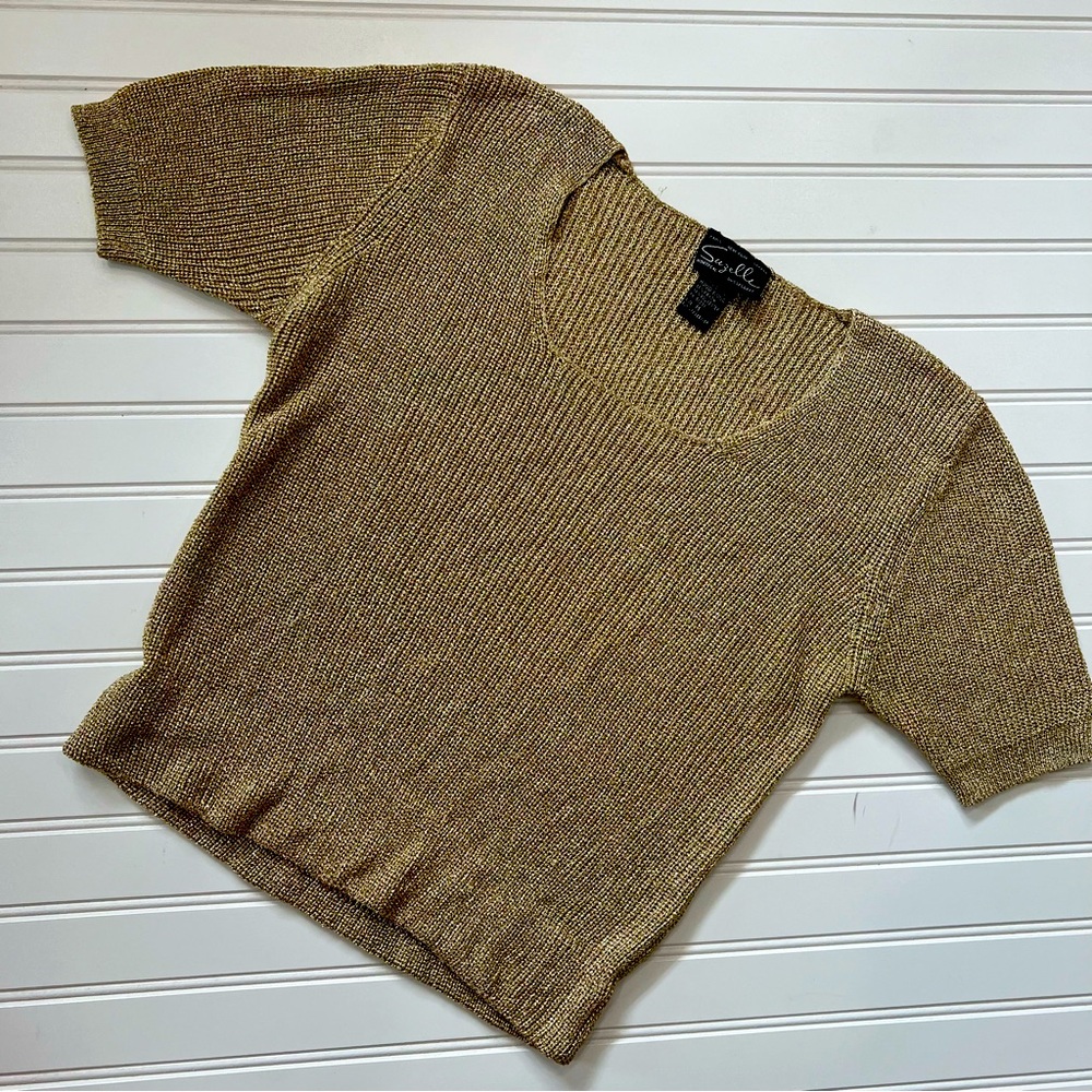 Suzelle Vintage Gold Shimmery Top Size M